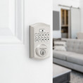 Kwikset Smartcode 9260 Keypad Electronic Deadbolt Traditional Smartkey With Round Corner Adjustable 20 Minute Ul Latch And Round Corner Strike, Satin Nickel