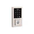 Kwikset Smartcode 9270 Touchpad Electronic Deadbolt Contemporary Smartkey With Round Corner Adjustable 20 Minute Ul Latch And Round Corner Strike, Satin Nickel