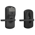 Schlage Residential Fe595 Keypad Lever With Plymouth Trim And Latitude Lever With Flex Lock Style, Matte Black