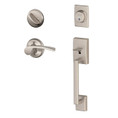 Schlage Residential F60 Century Handleset/Entrance Merano Lever Complete Lock Style Handleset, Right Hand, Satin Nickel
