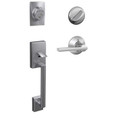 Schlage Residential F60 Century Handleset/Entrance Latitude Lever Complete Lock Style Handleset, Satin Chrome