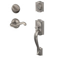 Schlage Residential F60 Camelot Handleset/Entrance Flair Lever Complete Lock Style Handleset, Right Hand, Satin Nickel