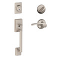 Schlage Residential F60 Century Handleset/Entrance Merano Lever Complete Lock Style Handleset, Left Hand, Satin Nickel