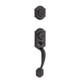 Kwikset Montara Exterior Double Cylinder Handleset Trim Smartkey With Round Corner Adjustable Latch And Round Corner Strike, Venetian Bronze