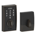 Schlage Residential BE375 Touch Deadbolt In Vis Pack Screen, Century Trim, Aged Bronze
