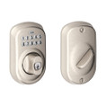 Schlage Residential BE365 Electronic Keypad Deadbolt, Plymouth Trim, Satin Nickel