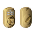 Schlage Residential BE365 Electronic Keypad Deadbolt, Plymouth Trim, Antique Satin Brass Blackened