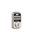 Kwikset Aura Touchscreen Electronic Deadbolt Bluetooth Enabled, Smartkey, Round Corner Adjustable 20 Minute Ul Latch, Satin Nickel