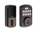 Kwikset Aura Touchscreen Electronic Deadbolt Bluetooth Enabled, Smatrkey, Round Corner Adjustable 20 Minute Ul Latch, Venetian Bronze