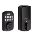 Kwikset Aura Touchscreen Electronic Deadbolt Bluetooth Enabled, Smatrkey, Round Corner Adjustable 20 Minute Ul Latch, Matte Black