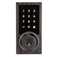 Kwikset Smartcode 916 Touchscreen Electronic Deadbolt Contemporary Smartkey With Home Connect, Round Corner Adjustable 20 Minute Ul Latch And Round Corner Strike, Venetian Bronze