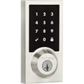 Kwikset Smartcode 916 Touchscreen Electronic Deadbolt Contemporary Smartkey With Home Connect, Round Corner Adjustable 20 Minute Ul Latch And Round Corner Strike, Bright Polished Chrome