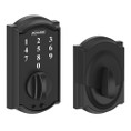 Schlage Residential BE375 Touchscreen Deadbolt, Camelot Trim, Matte Black