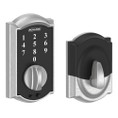 Schlage Residential BE375 Touchscreen Deadbolt, Camelot Trim, Satin Chrome