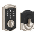 Schlage Residential BE375 Touchscreen Deadbolt, Camelot Trim, Satin Nickel