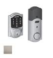 Schlage Residential BE468ZP Connect Deadbolt Touchscreen, Z-Wave Technology, No Alarm Function, Camelot Trim, Satin Nickel