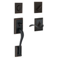 Schlage Residential F60 Addison Handleset/Entrance Accent Lever Complete Lock Style Handleset, Inside Rose, Left Hand, Aged Bronze