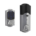 Schlage Residential BE469ZP Connect Deadbolt With Alarm Touchscreen, Z-Wave Plus Technology, Camelot Trim, Bright Polished Chrome