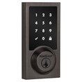 Kwikset Contemporary Push Button Electronic Deadbolt Smartkey, Z-Wave Wireless Protocol, Smartkey, Round Corner Adjustable 20 Minute Ul Latch, Round Corner Strike, Venetian Bronze