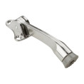 National Hardware Kickdown Door Stop, Ribbed Rubber Foot For Positive Holding, 4", Visual Pack, Catalog #V238, Satin Chrome