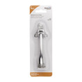 National Hardware Kickdown Door Stop, Ribbed Rubber Foot For Positive Holding, 4", Visual Pack, Catalog #V238, Satin Chrome