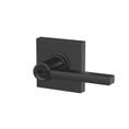 Schlage Residential F51A Latitude Keyed Entry Lever Lock With Collins Trim Function, Decorative, Matte Black