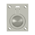 Deltana Flush Ring Pull, 2-1/2 X 1-7/8", Solid Brass, Satin Nickel