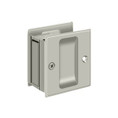 Deltana Pocket Door Lock-Passage, 2-1/2" X 2-3/4", 1-3/8" Thickness, Satin Nickel