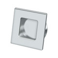 Deltana Rectangular Flush Pull Contemporary Square, 2-3/4" X 2-3/4" Solid Brass, Bright Polished Chrome