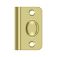 Deltana Strike Plate For Ball Catch For, 2-1/8" X 1-3/8", Solid, Bright Polished Brass