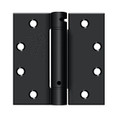 Deltana 4-1/2" X 4-1/2" Spring Hinge, Ul Listed Single Action, - Square Corners, 0.13 Thickness, Paint Black