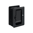 Deltana Pocket Door Lock-Passage Hd, Adjustable, 3-1/4" X 2-1/4", 1-3/8" Thickness, Painted, Matte Black