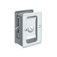 Deltana Pocket Door Lock-Privacy Hd, Adjustable, 3-1/4" X 2-1/4", Adjustable 1-3/8" To 1-3/4" Thickness, Bright Polished Chrome