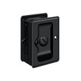 Deltana Pocket Door Lock-Privacy Hd, Adjustable, 3-1/4" X 2-1/4", Adjustable 1-3/8" To 1-3/4" Thickness, Painted, Matte Black