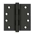Deltana 4" X 4" Square Corner Hinge Residential Solid Brass, .129 Thickness, Oil Rubbed Dark Bronze (Pair)