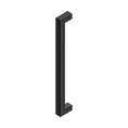 Deltana 18" Door Pull Contemporary, Stainless Base, 1-3/8" To 1-7/8" Thickness, Painted, Matte Black