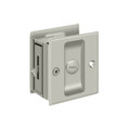 Deltana Pocket Door Lock-Privacy, 2-1/2" X 2-3/4", 1-3/8" Thickness, Satin Nickel