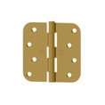 Hager Full Mortise Residential Hinge 5/8" Radius Corner Plain Bearing 4" X 4", Bright Polished Brass