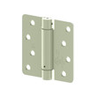 Hager Full Mortise Residential Hinge 1/4" Radius Corner Spring Steel 4" X 4", Prime