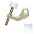 Ives Hinge Pin Door Stop Adjustable For 85° To 125° Openings, For 3-1/2" Or 4" D With 1/4" To 5/16" Dia. S, White Rubber Tip, Zinc, Z-E, Satin Nickel