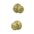Schlage Residential F10 Georgian Passage Knob Lock In Vis Pack Function, Satin Brass