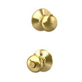 Schlage Residential F40 Plymouth Privacy Knob Lock In Vis Pack Function, Bright Polished Brass