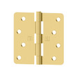 Hager Full Mortise Residential Hinge Nrp 5/8" Radius Corner Plain Bearing Steel Non-Removable Pin 4" X 4", Satin Brass Blackened