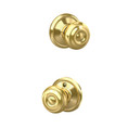 Schlage Residential F10 Georgian Passage Knob Lock In Vis Pack Function, Bright Polished Brass