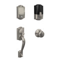 Schlage Residential Encode Smart Wifi Deadbolt With Handleset Camelot Exterior And Plymouth Interior Knob, Satin Nickel