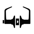 Schlage Residential F40 Latitude Privacy Lever Lock In Vis Pack Function, Satin Nickel