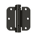 Deltana 3-1/2" X 3-1/2" X 5/8" Spring Hinge Single Action, - Round Corners, 0.097 Thickness, Oil Rubbed Dark Bronze
