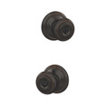 Schlage Residential F51A Georgian Keyed Entry Knob Lock In Vis Pack Function, Aged Bronze