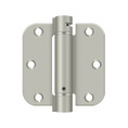 Deltana 3-1/2" X 3-1/2" X 5/8" Spring Hinge Single Action, - Round Corners, 0.097 Thickness, Satin Nickel