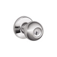 Schlage Residential J54 Corona Keyed Entry Knob Lock Function, Bright Polished Chrome